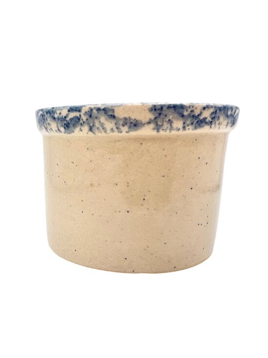 Hand-Painted Cat & Heart Crock Planter Pottery Spongeware Cottagecore 2.5"H - Picture 5 of 7